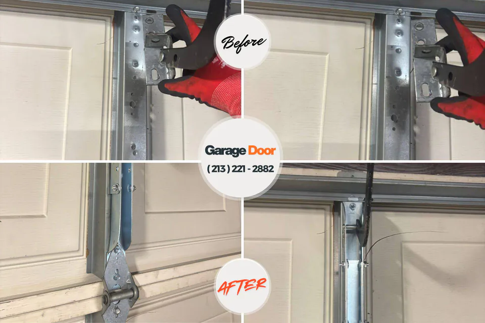 Before and after: garage door repair South Euclid, OH